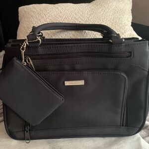 S Collection Black Nylon Travel Set Tote Travel Bag & Coin Purse NWT